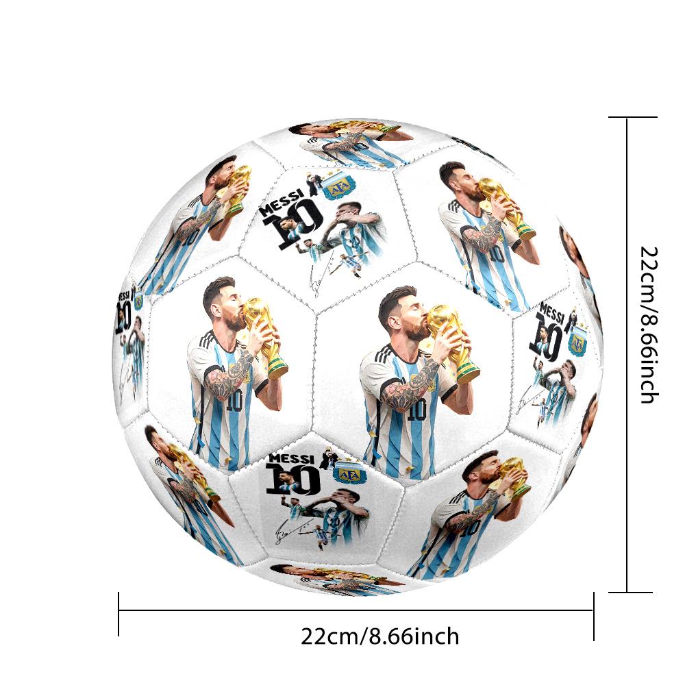 Messi Und Sein Signatur-Fußball Größe 5 Maschinengenäht Indoor/Outdoor Universeller Fußball Überraschungs-Kollektion Geschenk