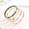 Minimalist 4mm Stainless Steel Smooth Buckle Bracelet - European & American Style