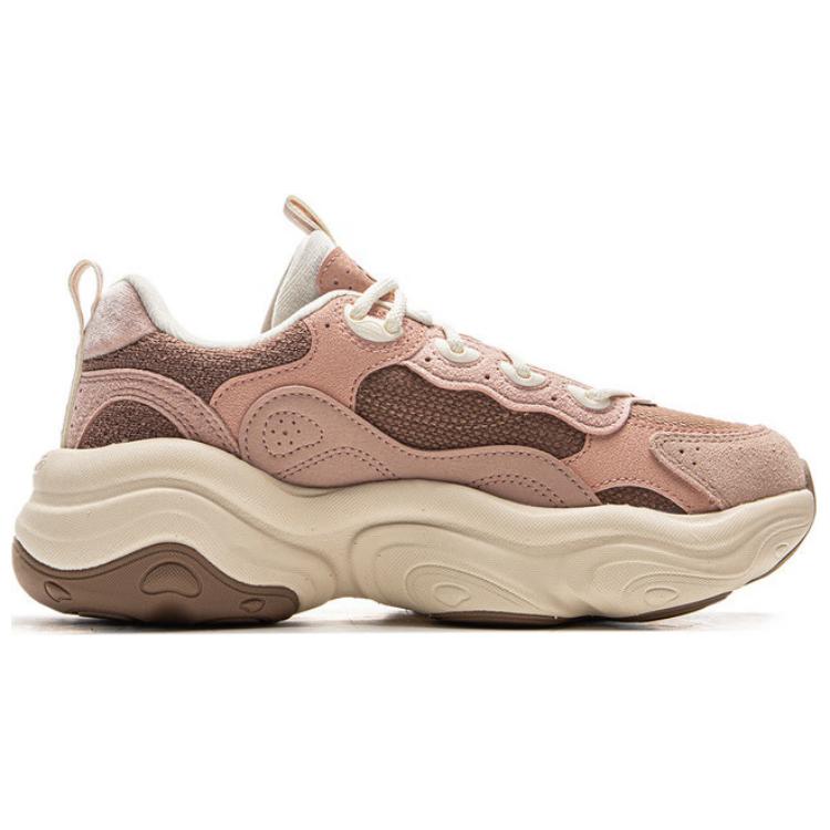 New LiNing Honey 2 Slip-Resistant Cushioning Wear-Resistant Support Low-Top Casual Shoes Women's Brown Pink AGCV002-3