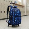Large Capacity Rolling School Backpack Lightweight Kids Trolley for Students, Travel Black