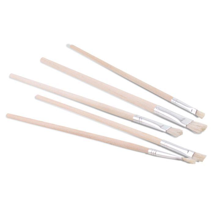5 pinceaux plats en soie