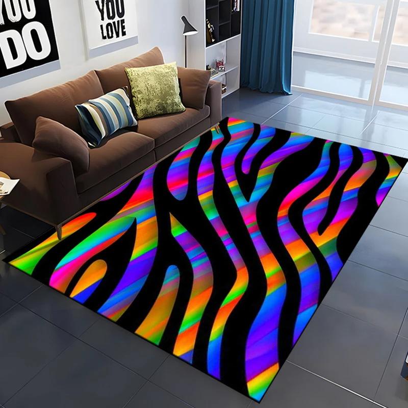 Zebra Stripes Area Rug Animal Skin Print Doormat African Wildlife Animal Carpet for Bedroom Playroom Living Room Soft Floor Mat