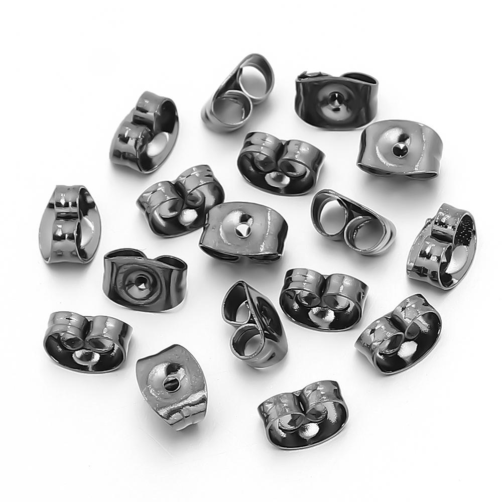 100-200 Stück 4,5x6mm Edelstahl Schmetterling Ohrring Sicherheitsverschluss Metall Ohrstecker Für Schmuckherstellung DIY Ohrring Zubehör