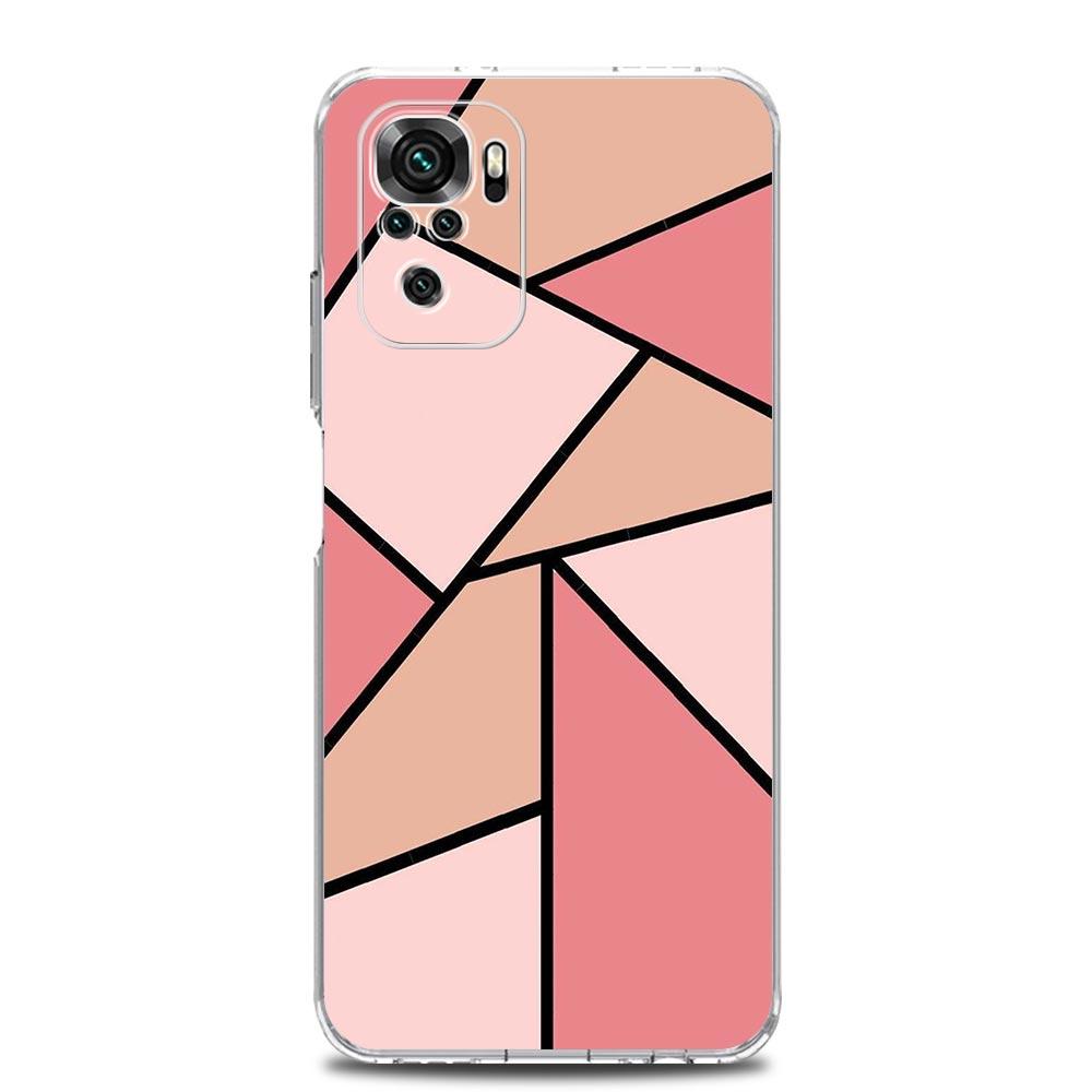 Phone Case For Xiaomi Redmi Note 15 14 13 12 4G 10 11 Pro Plus 5G 14C 13C 12C 10C Soft TPU Cover Color Geometry Marble