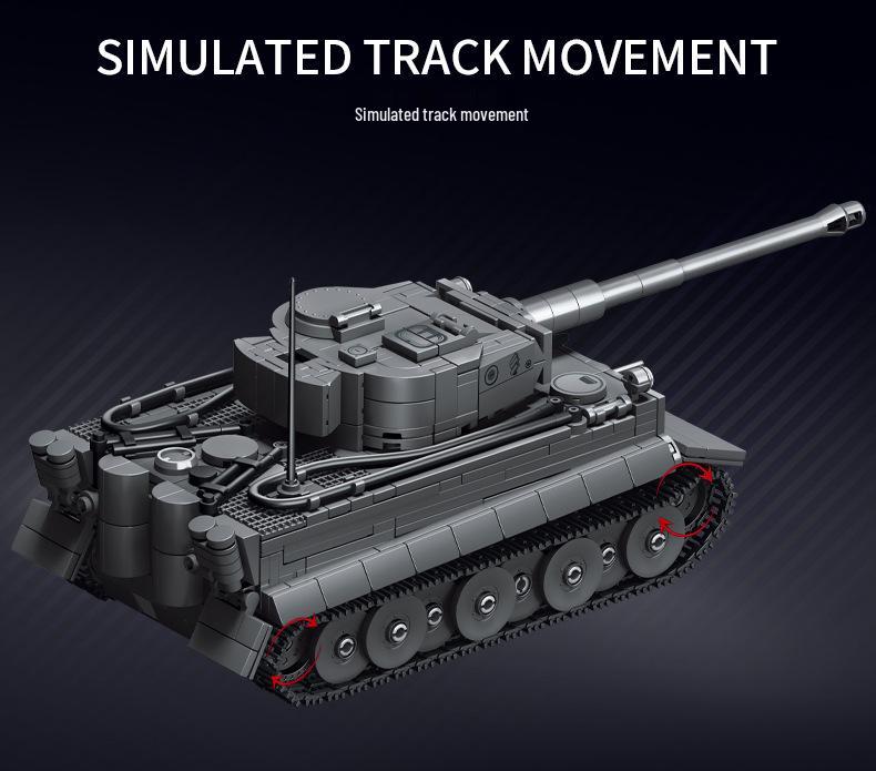 Educational Tiger I Tank Model Building Blocks for Kids - Early Military Edition, Perfect June 1st Gift