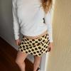 Women's High Waist Polka Dot Mini Skirt A Line Irregular Wrap Denim Skirt Vintage Streetwear Short Skirt