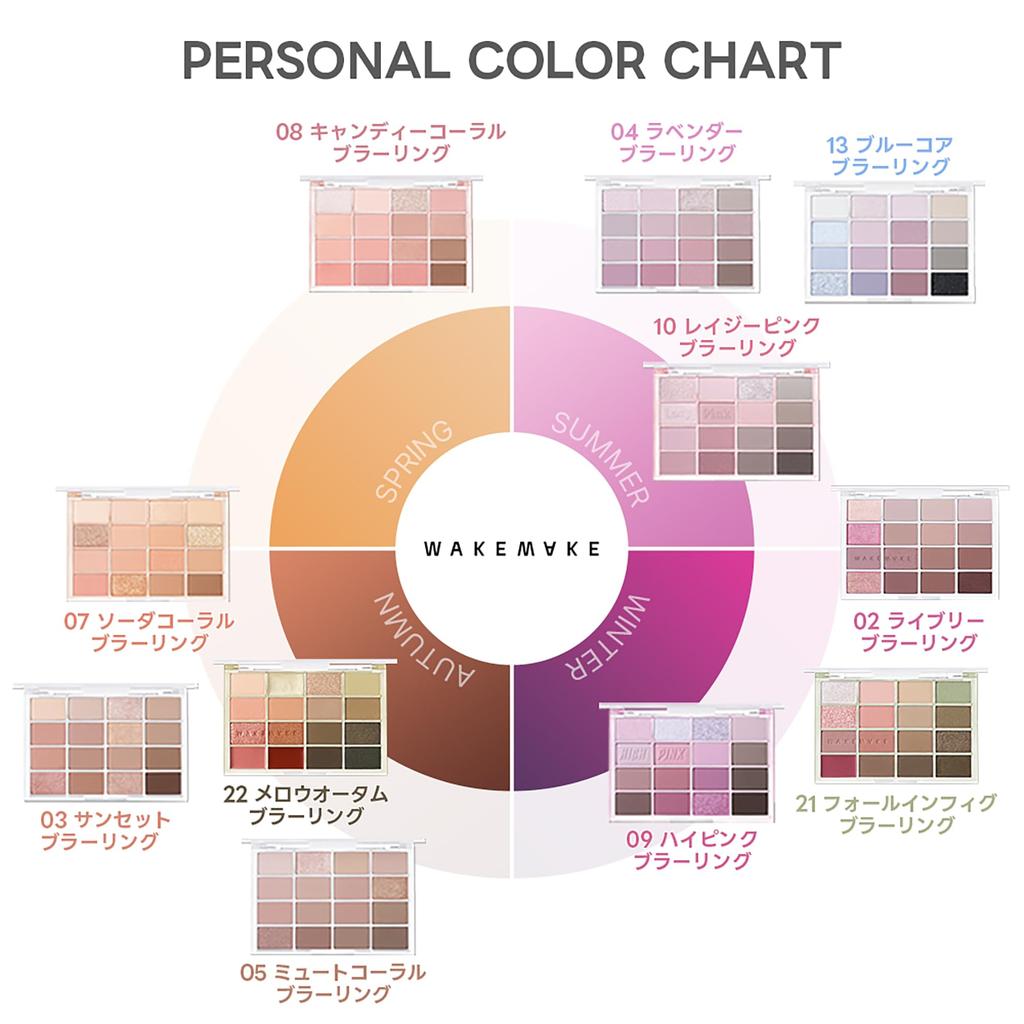 Wakemake Soft Blurring Eye Palette 02 Lively Blurring