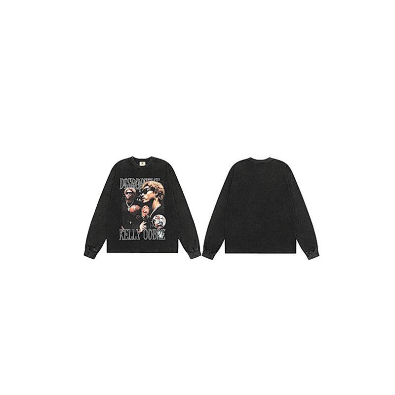 American Trendy Heavyweight Long-Sleeve Men's Autumn/Winter Loose Casual Pure Print Hoodie