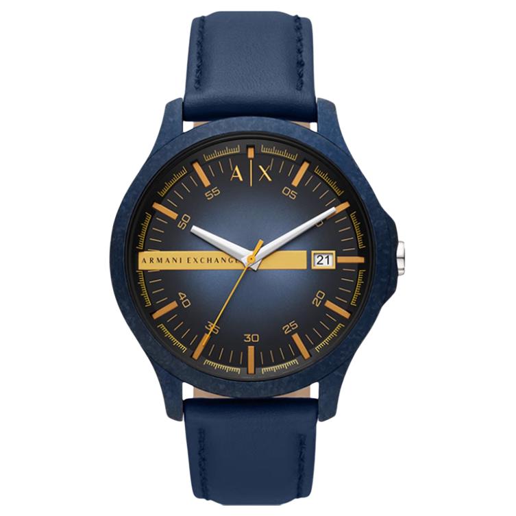 ARMANI EXCHANGEAE Wrist Watch Quartz Movement Leather Strap 46mm Black Dial Men s Watches AX2442 Black Dial