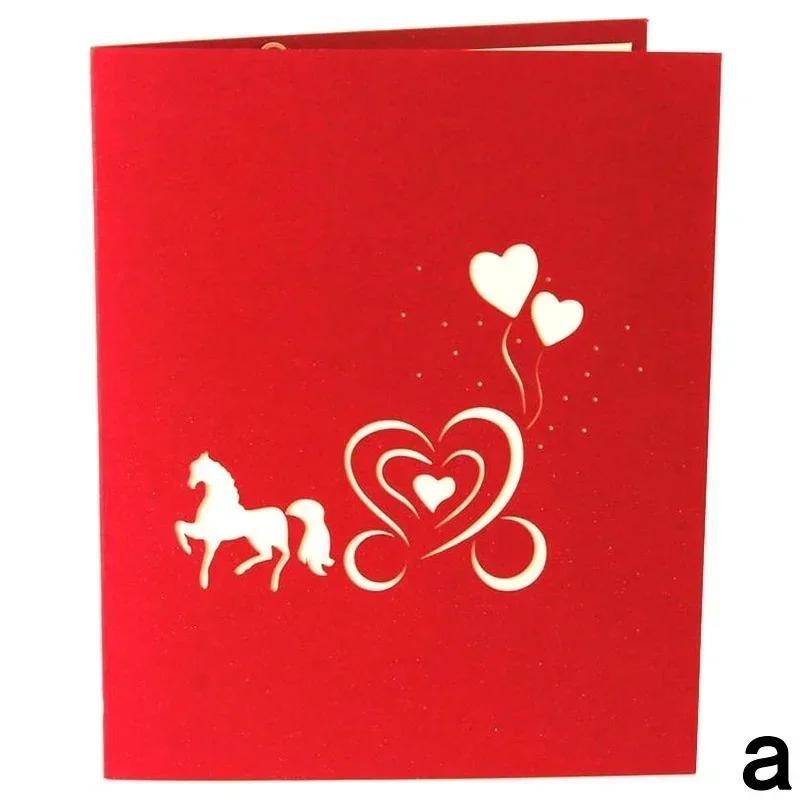 1 Pcs 3D Pop-up Handmade Couple Thank You Wedding Birthday Card Gift Birthday Card Wedding Invitation