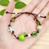 1/2Pcs Women Ladies  Jewelry Lovely Apples Charm Bracelet For Girls With Brown Cord Fun And Stylish Accessory