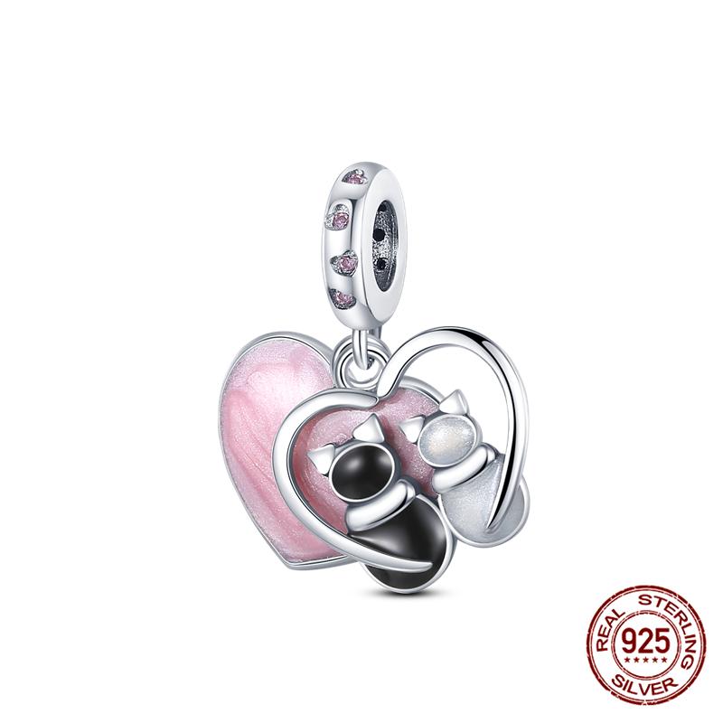 Fit Charms Fororiginal Bracelets And 3Mm Bracelets Cat Pendant Under The Mooncopper Jewelry Making For Women Gift