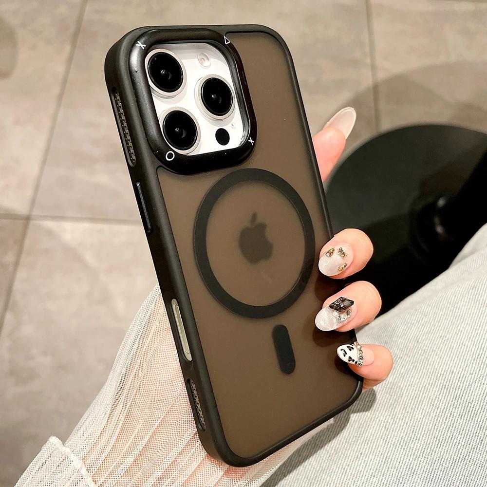 

Чехол Desert Gold с функцией отвода тепла MagSafe для зарядки iPhone 16 15 14 13 12 11 Pro Max с металлическим каркасом и магнитным жестким чехлом For iPhone 13