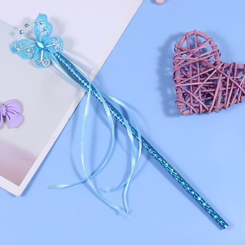 Butterfly Magic Stick Princess Cosplay Props Little Girl Character Costume Accessory for Children Girl Kindergarten