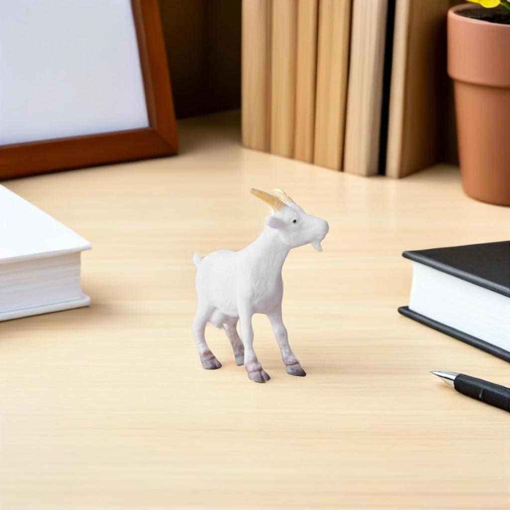 JOINPAYA Goat Figurines, 8-Piece Set, White Miniature Diorama Terrarium Tabletop Ornament, Farm Garden Decoration, 5cm