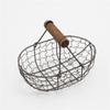 Small Wrought Iron Handle Picnic Basket for Picnics and Storage
