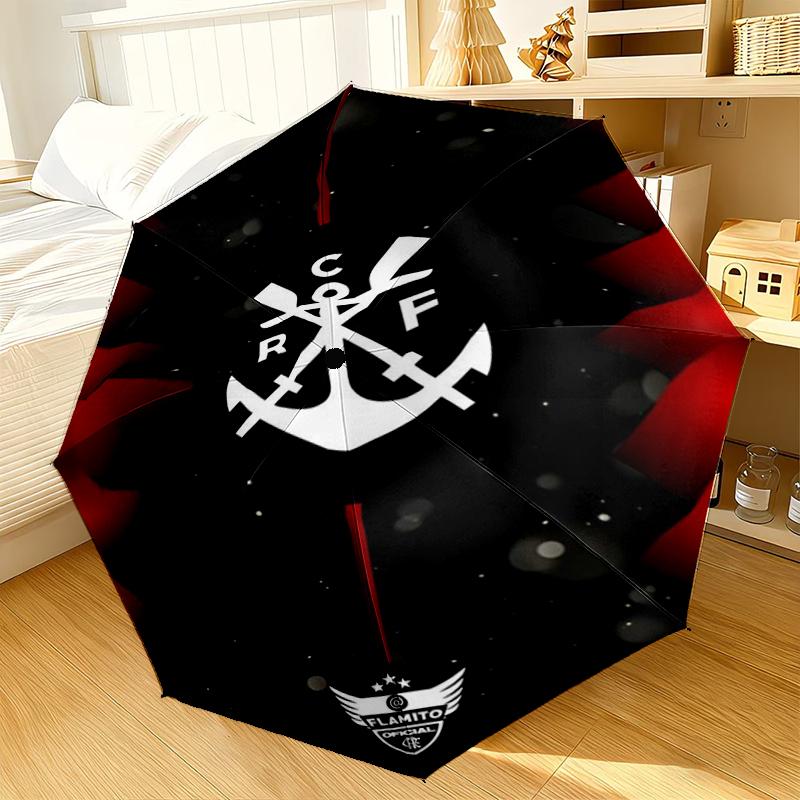 Ombrello con Emblema di Squadra di Calcio a 8 Stecche per Viaggio, Campeggio, Ombrello Leggero Portatile Casual, Essenziale per ogni Famiglia Regalo per le Vacanze