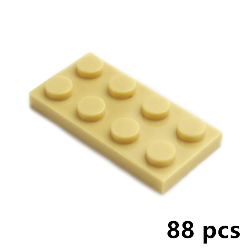 88Pcs Thin Figure Bricks Plate 3020 2x4 Dots Building Blocks Particle Educational Creative Size Compatible Brand Leduo Kid Toys
