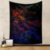 Geometric Neon Lines On Black Background Patterned Tapestry for Bedroom and Living Room Home Decor Sofas