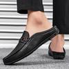 Leather Fashion Leisure Walk Shoes Men Slip on Casual Walking Shoes New Arrival Men Half Slippers New Comfortable Soft Slippers