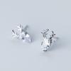 Mini Deer Antler Stud Earrings - Korean Fashion Christmas Gift
