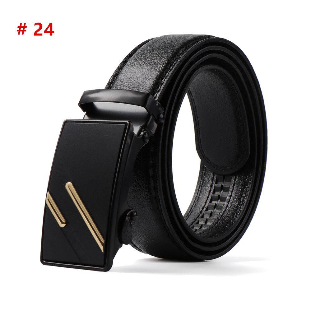 Andibro Cintura da uomo in pelle a cricchetto senza fibbia1 3/8 '' cinture regolabili per abito da uomo casual jeans Comfort Trim to Fit, nero, taglia unica