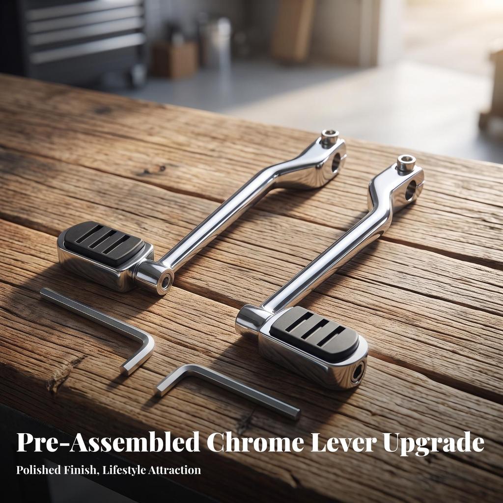 Motorcycle Gear Levers with Rubber Pads Long-Lasting Front and Rear