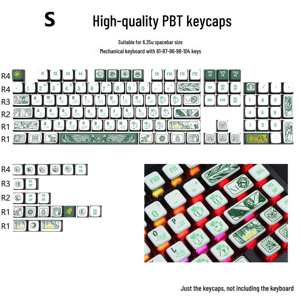 Four-Sided Translucent Color Keycaps for Customized Mechanical Keyboard