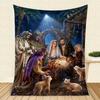 Cartoon Christmas digitalprinted polyester Bedroom velvet flannel cover blanket Fleece soft sofa cover blankets for beds