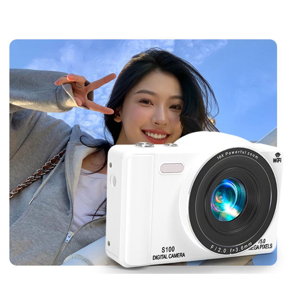 4K Digital Camera 80MP WiFi Vlog Camera with 18X Digital Zoom Built In Flash Dual Lens Selfie Auto Camera for Travel Photography