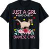 Siamese Cat Tee For Wounisex Just A  Who Loves Siamese Cats T-Shirt