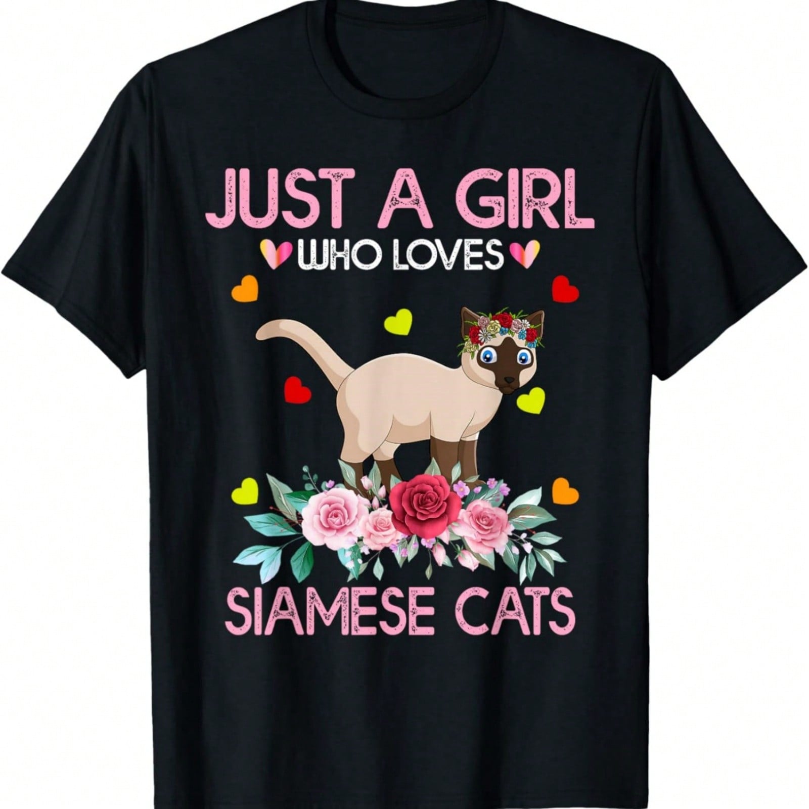 Siamese Cat Tee For Wounisex Just A  Who Loves Siamese Cats T-Shirt S