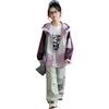 Girls' Color Block Hooded Windbreaker - Spring/Autumn 2025 Casual Sports Jacket for Big Kids