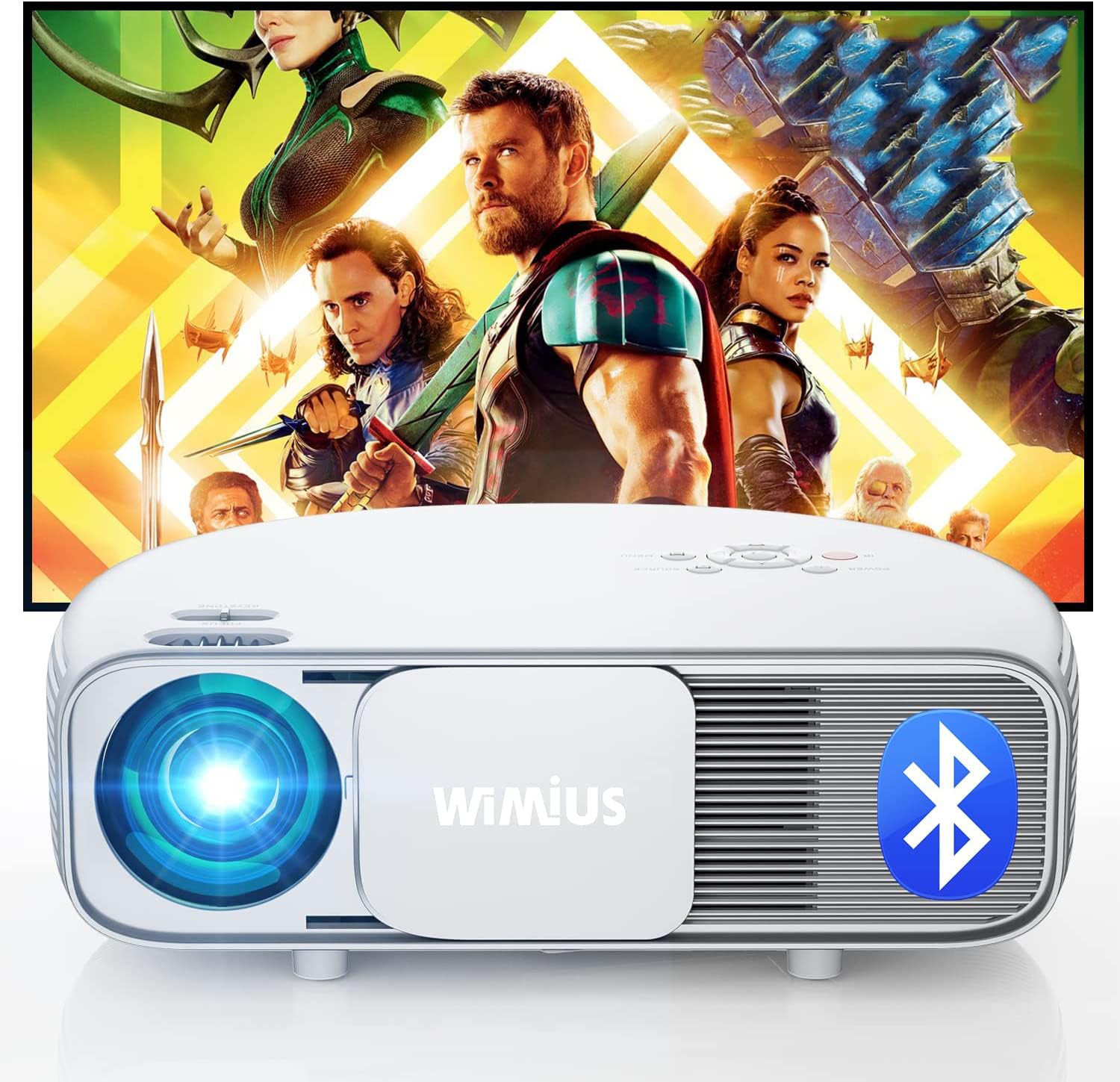 

Проектор WiMiUS s4 Висока яскравість 600 ANSI люменів 5G Bluetooth 4K Сумісний 1080P Full HD Домашній кінотеатр Функція масштабування Стельовий Маленький домашній проектор
