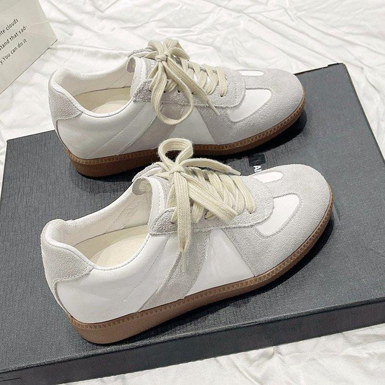 

Thick-soled inner height-increasing women s shoes, German training shoes, women s models, 2025 autumn new small white shoes, popular casual board s 40 белый