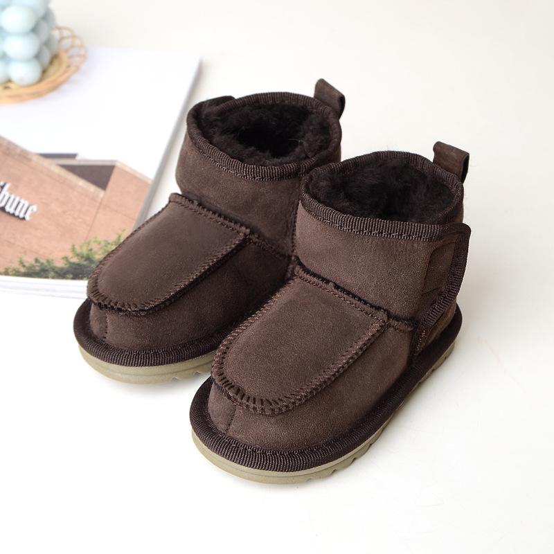 

Зимние детские сапоги из шерсти и меха для мальчиков-малышей, теплые сапоги для девочек с мягкой подошвой 150 дубильная кора
