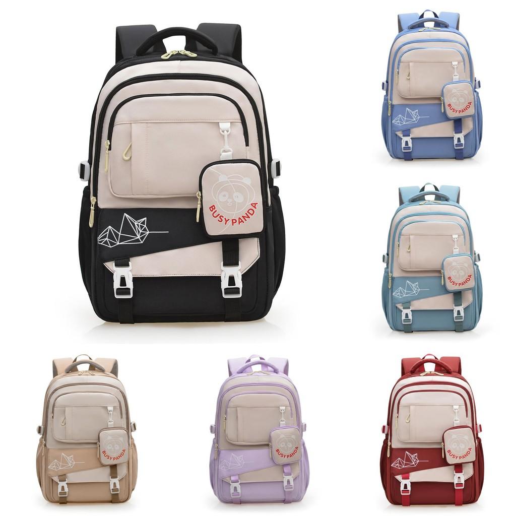 Matching Color Trendy Nylon Travel Backpack Lightweight Schoolbag Gift Kids