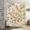 Luxuriöser Vintage-Duschvorhang mit Blumendruck, wasserdicht, Badezimmerdekor, Weiß, Gelb, Gold, Bunt, Künstlerisches Design, Wandbehang, Dec