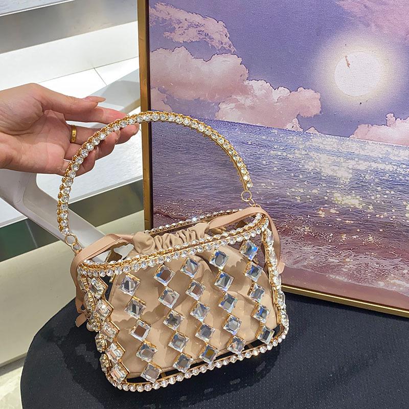 

Rhinestone Bucket Bag Handbag Duiamond Evening Bag Colorful Clutch Purse Women Boutique Glitter Bucket Bag Wedding Party