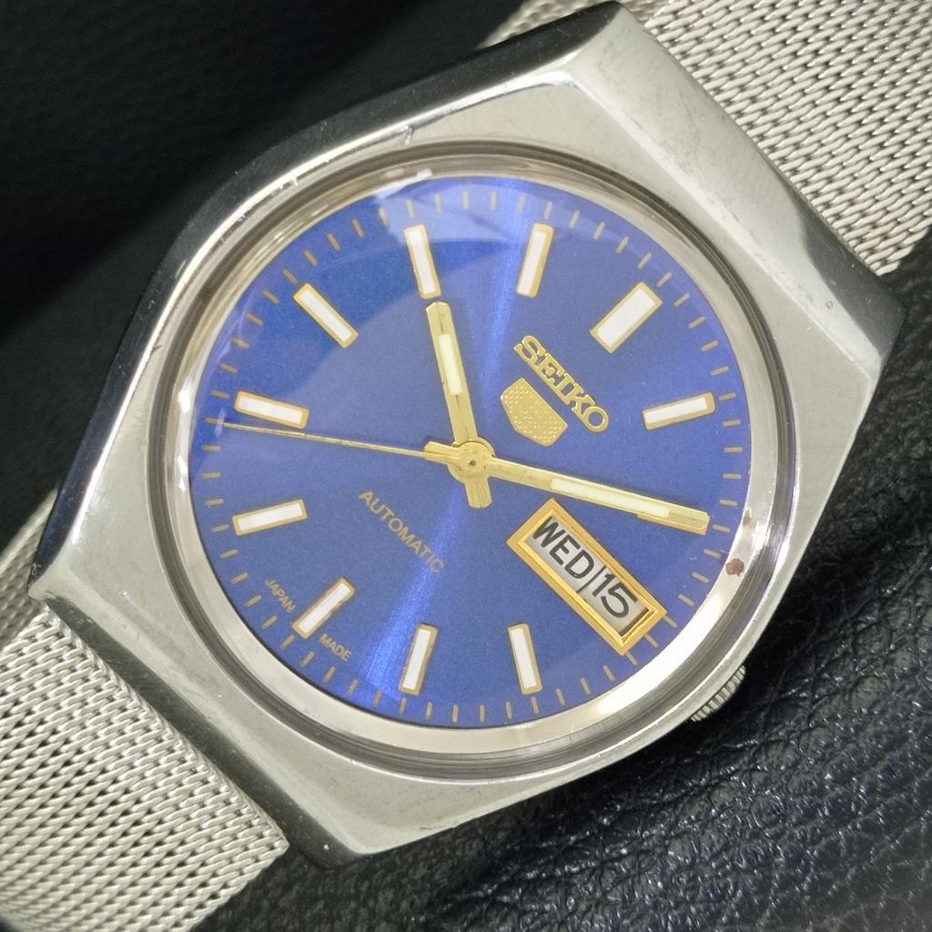 Seiko 5 AUTOMATIC JAPAN 6309A MENS VINTAGE BLUE COLOR DIAL WATCH A702629-1 R209-a702629