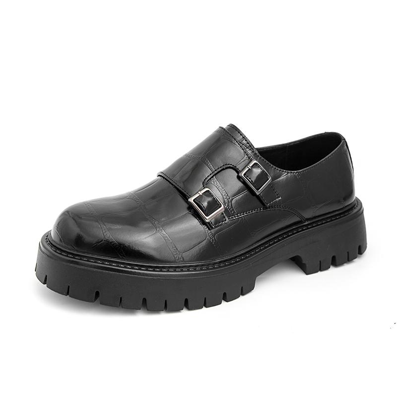 Fashion Casual thick soled men's leather shoes British style Party Business Outdoor Fashion Street loafer Derby Slip on New Hot selling