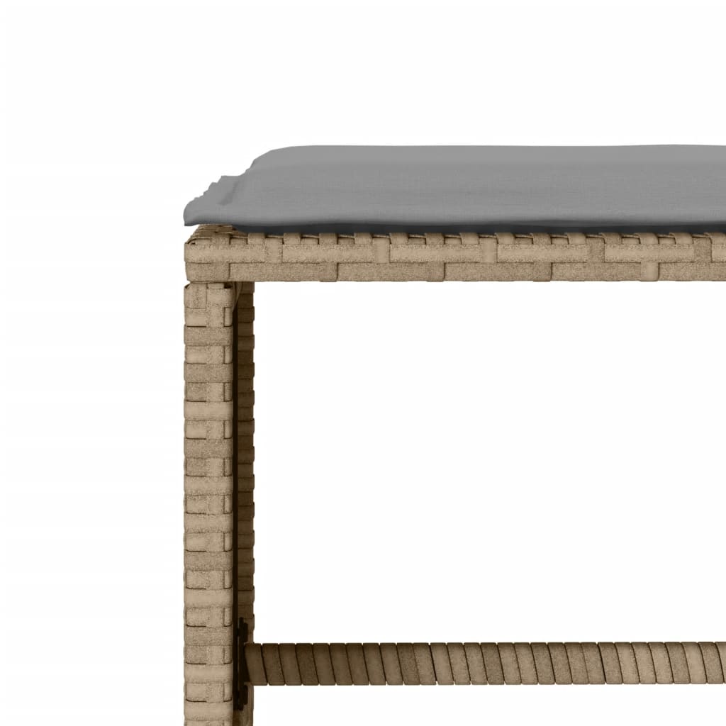 4 Piece Outdoor Sofa Set with Cushions Beige Poly Rattan