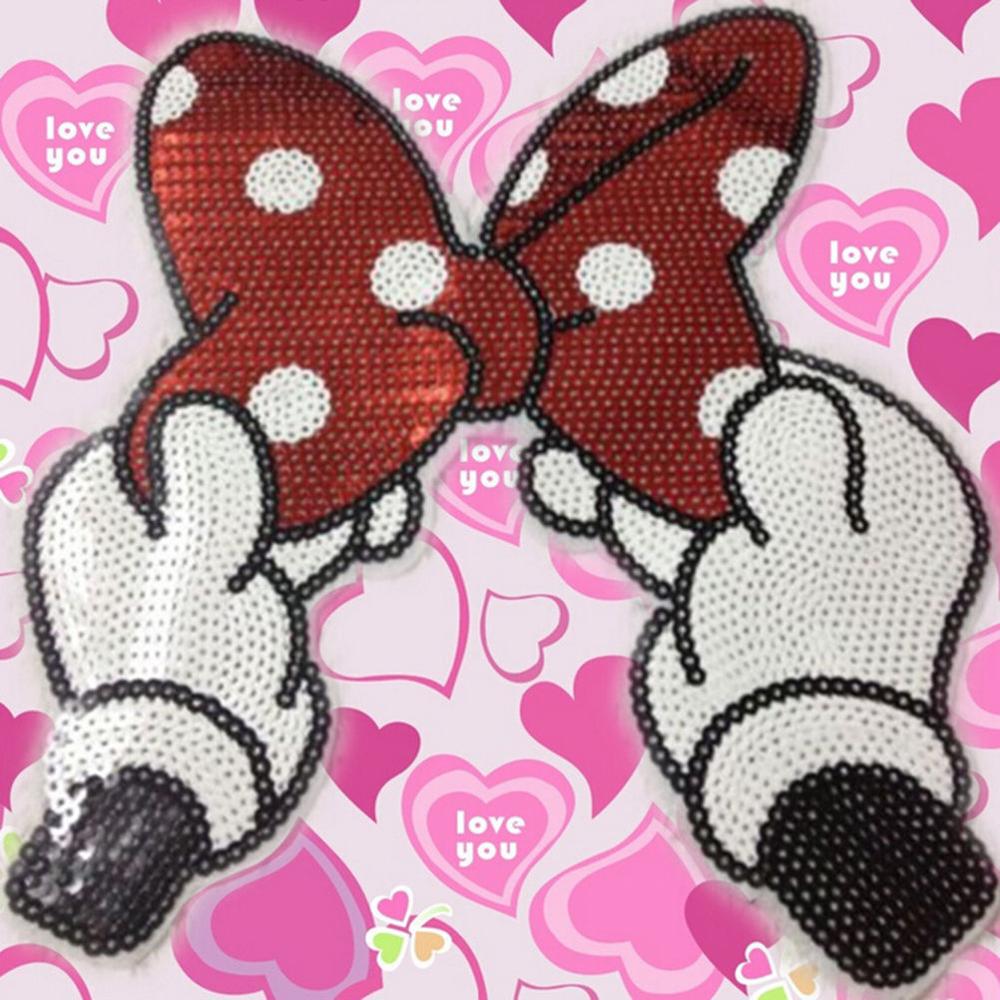 

Sequins Bowknot Brand Iron On Patches For Clothes Sew-on Embroidered Patch Motif Applique Deal With It Clothing On Sale