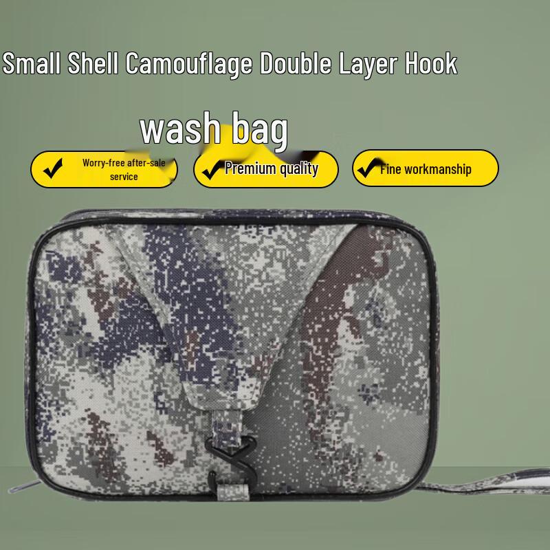 Tactical Camouflage Double-Layer Hanging Toiletry Bag 23x16x9 cm