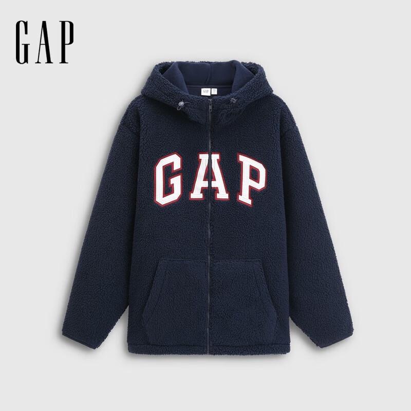 Gap Unisex Faux Fleece Embroidered Logo Zip Hoodie
