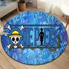 One Piece Strohhut-Piraten Runder Teppich Teppich für Wohnzimmer Schlafzimmer Sofa Spielzimmer Dekor Rutschfeste Bodenmatte
