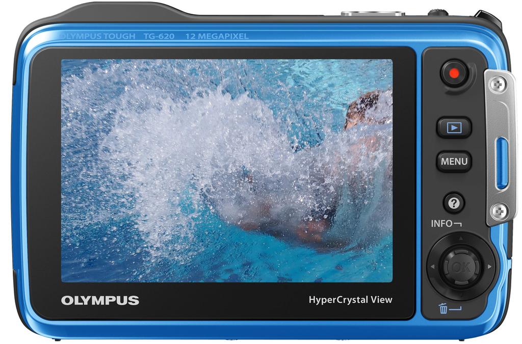 OLYMPUS Digital 12 5m Drop Blue TG-620 Camera, Megapixels, Waterproof, 1.5m Resistant, Back-Illuminated CMOS,