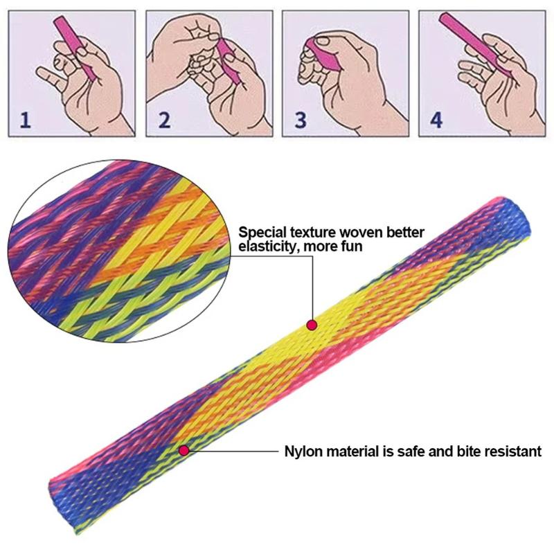 10pcs Cat Spring Toy Stick Freely Folding Spring Shape Colorful Spring Tube Kitten Toys Cat Interactive Toys Pet Supplies