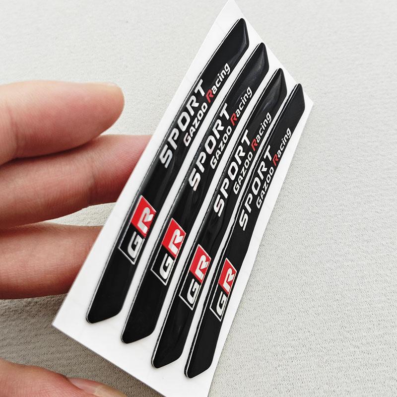 4Pcs Aluminum Car Logo GR Sport Wheel Rim Stickers Badge Emblem For Toyota Gazoo Racing Camry RAV4 Corolla Prado YARiS Hilux