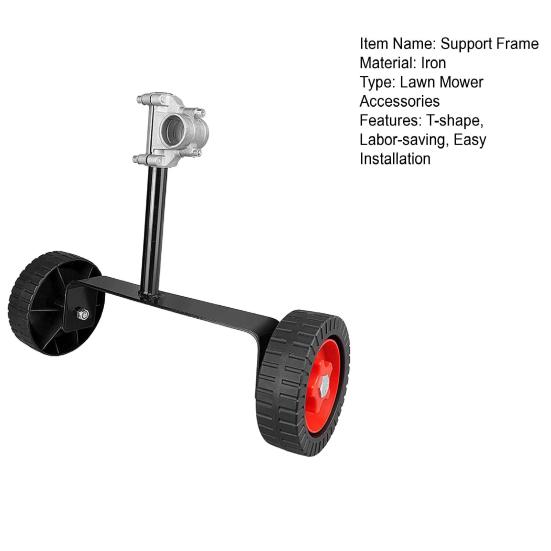 Cadru de susținere al mașinii de tuns iarba Reglabil în formă de T Roți auxiliare pentru mașina de tuns iarba, care economisește forța de muncă, portabil.